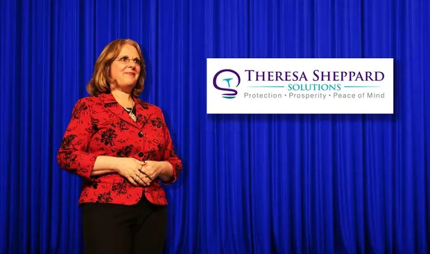 Theresa Sheppard presenting on stage